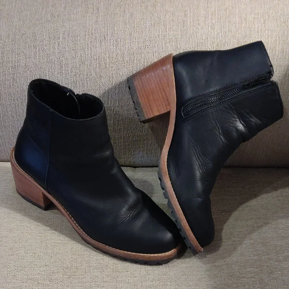Patina Portland Leather Women's Black Ankle Boots US SIZE 9.5/ EUR 40